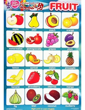 پوستر میوه ها در زبان انگلیسی Fruits